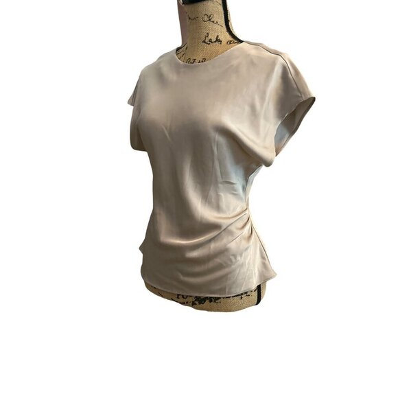 Zara Woman Satin Draped Waist Top Blouse Beige Size Small - Picture 5 of 5